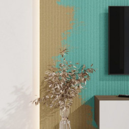 Стеновая квадратная панель Полосы под покраску бежевый