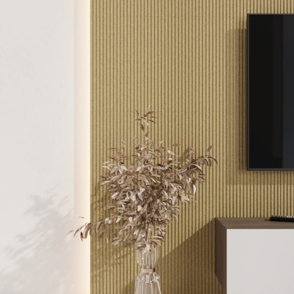 Стеновая квадратная панель Полосы под покраску бежевый Ликорн 