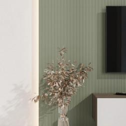 Стеновая квадратная панель Полосы Фисташка