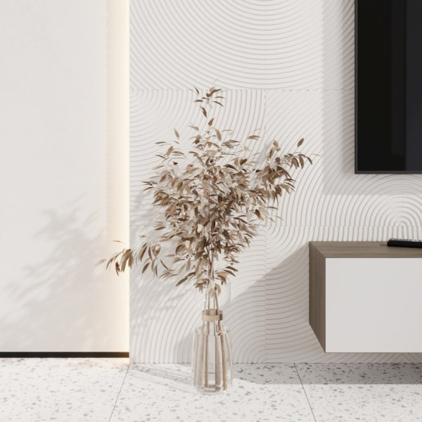 Стеновая квадратная панель Круги Белый Ликорн 