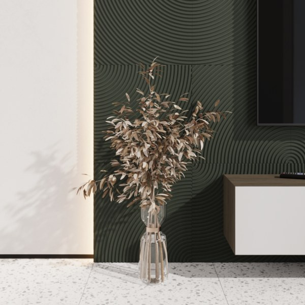 Стеновая квадратная панель Круги Олива Ликорн 