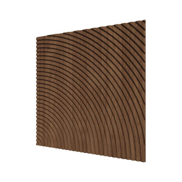 Стеновая квадратная панель Круги Орех темный Ликорн 
