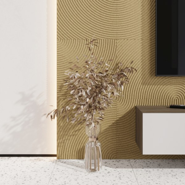 Стеновая квадратная панель Круги под покраску бежевый Ликорн 