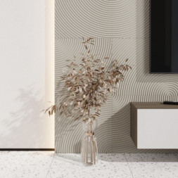 Стеновая квадратная панель Круги Слоновая кость