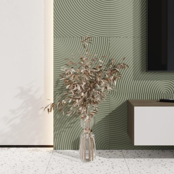 Стеновая квадратная панель Круги Фисташка Ликорн 