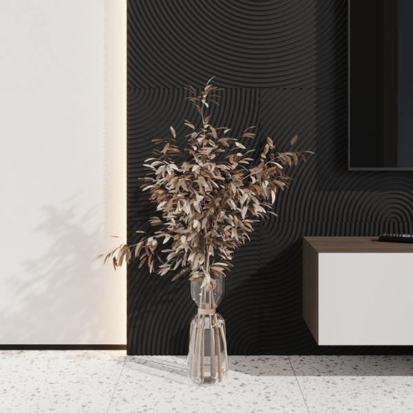 Стеновая квадратная панель Круги Черный Ликорн 