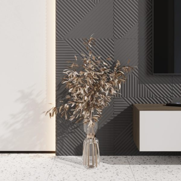 Стеновая квадратная панель Пирамида Графит Ликорн 