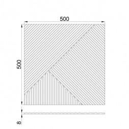 Стеновая квадратная панель Пирамида Орех Светлый