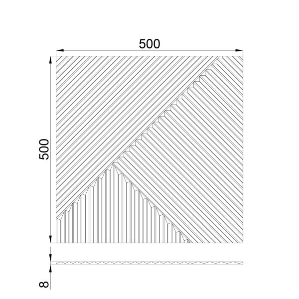 Стеновая квадратная панель Пирамида Фисташка Ликорн 